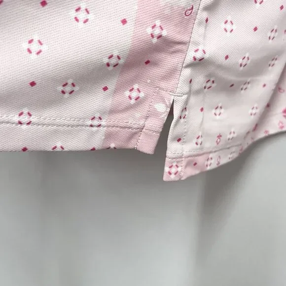 G/Fore NEW WITH TAGS Men's Size Medium Boro Patch Tech Golf S/S Polo Pink Floral - Picture 8 of 9